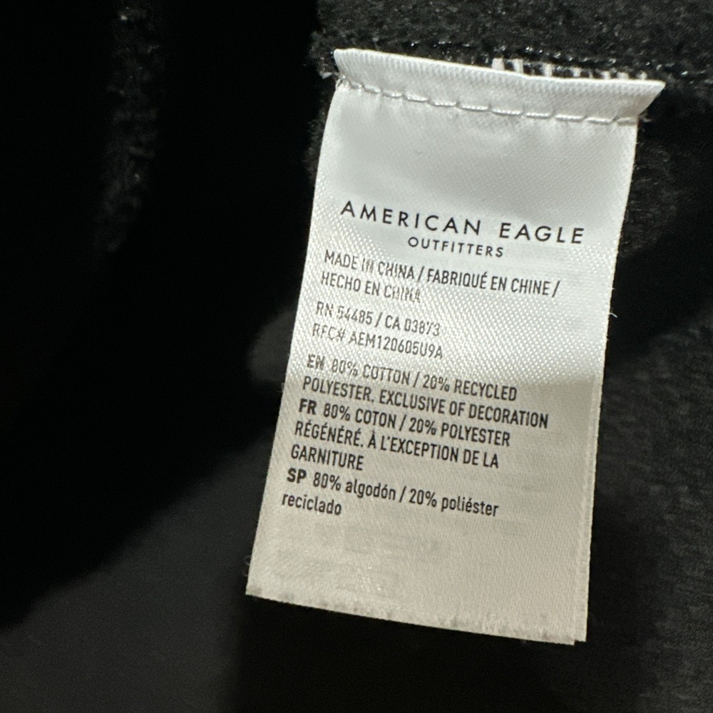 American Eagle Black and White New York Rugby Long Sleeve Shirt Women's Size M - Picture 5 of 7